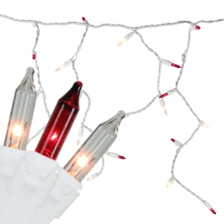 Northlight 150 Red And Clear Mini Icicle Christmas Lights - 8.75 Ft White Wire