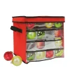 Dyno Ornament Storage>12" Red And Clear Square Christmas Ornament Storage Bag