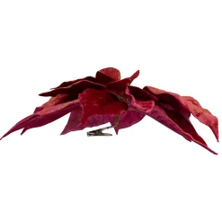 Northlight Garden & Floral>9" Red And Gold Artificial Poinsettia Clip-On Christmas Ornament