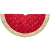 50 Inch And Larger*KSA 60" Red And Gold Embroidered Ornaments Christmas Tree Skirt