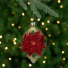Northlight Finials>6.5" Red And Gold Poinsettia Finial Christmas Ornament