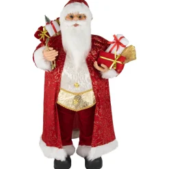 Santa Figures*Northlight 32" Red And Gold Santa Claus With Gifts Christmas Figure