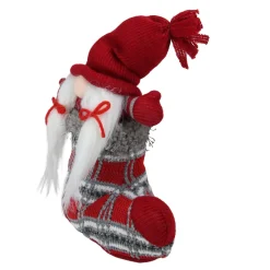 Gnomes*Northlight 10" Red And Gray Isolde Gnome Christmas Stocking Tabletop Figurine