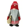 Table Top Pieces*Northlight 25" Red And Gray Nordic Gnome With Burlap Sack Christmas Figure