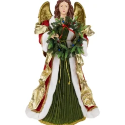 Commercial*Northlight 3' Red And Green Angel Commercial Size Christmas Tree Topper, Unlit