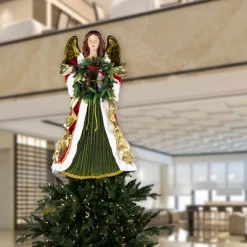 Commercial*Northlight 3' Red And Green Angel Commercial Size Christmas Tree Topper, Unlit