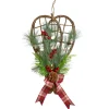 Wall & Door Decorations*Northlight 20" Red And Green Cedar And Berries Twig Snowshoes Christmas Wall Decor