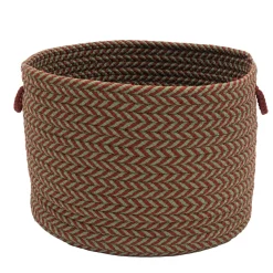 Decoration Storage*Colonial Mills 20" Red And Green Chevron Round Braided Holiday Jumbo Basket