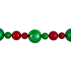 Specialty Garland*Northlight 6' Red And Green 3-Finish Shatterproof Ball Christmas Garland