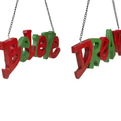 Wall & Door Decorations*Northlight 9.5" Red And Green Hanging "Believe' And "Dream" Christmas Wall Decoration 9.5"