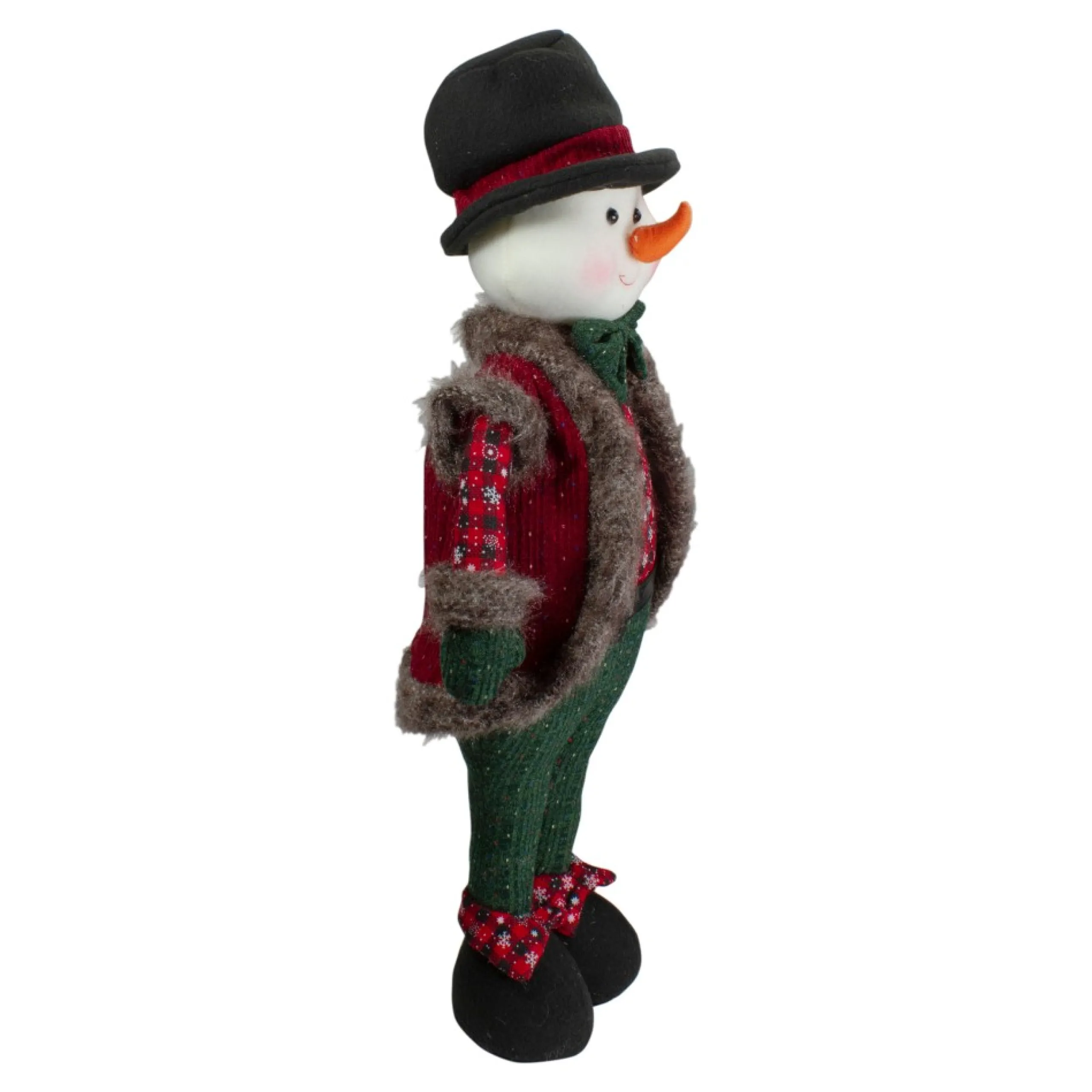 Plush Figures*Northlight 25" Red And Green Jolly Plush Boy Snowman Christmas Figure
