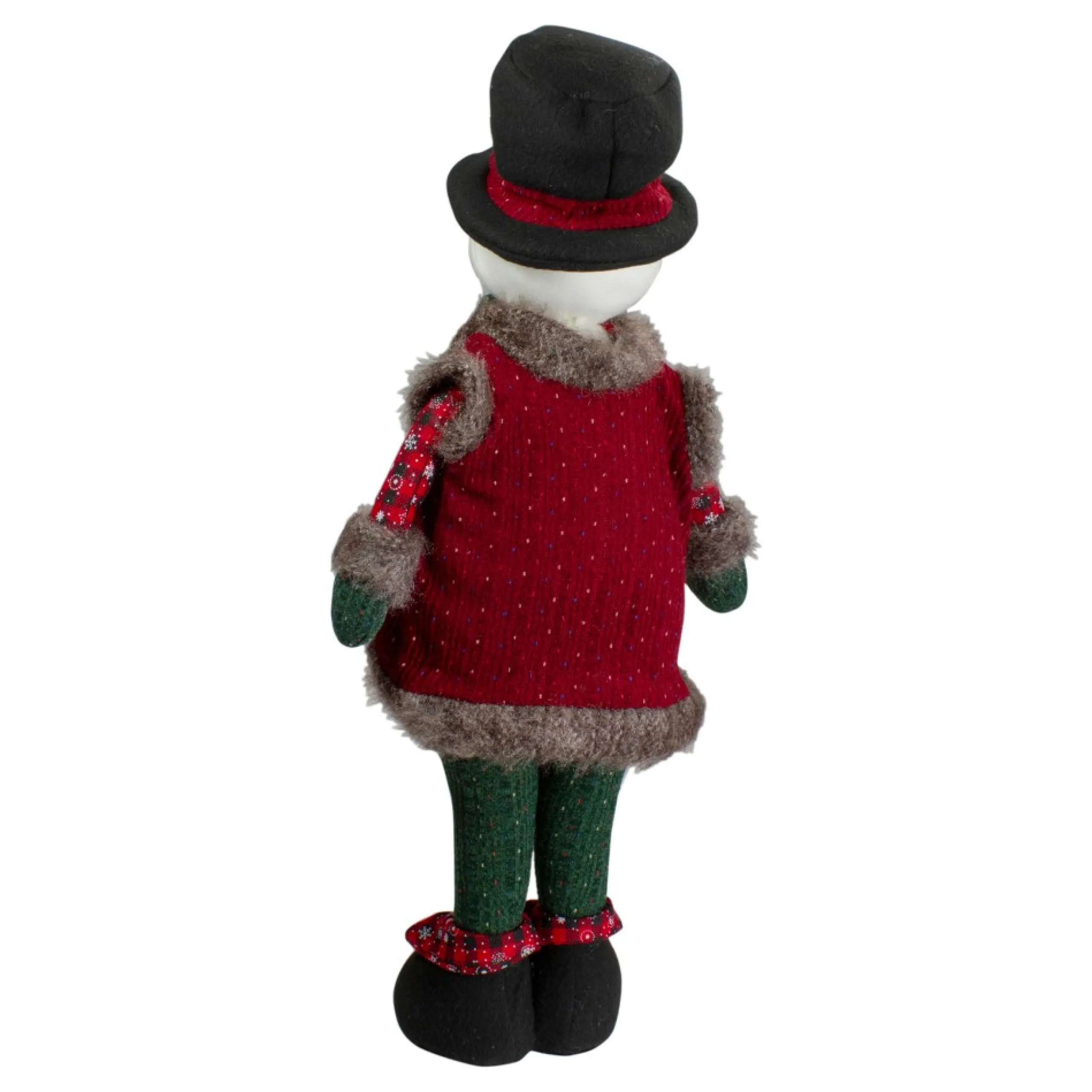 Plush Figures*Northlight 25" Red And Green Jolly Plush Boy Snowman Christmas Figure