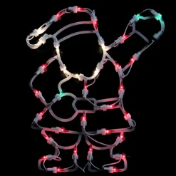 Window Decorations*Northlight 13" Red And Green Lighted Santa Christmas Silhouette Decoration