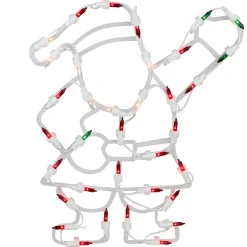 Window Decorations*Northlight 13" Red And Green Lighted Santa Christmas Silhouette Decoration