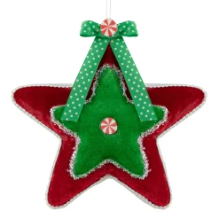 Northlight Stars>8" Red And Green Peppermint Star Christmas Ornament