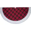 50 Inch And Larger*Northlight 60" Red And Green Plaid Christmas Tree Skirt With White High Pile Fleece Trim