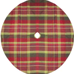 48 Inch And Smaller*Northlight 48" Red And Green Plaid Rustic Woodland Christmas Tree Skirt With Green Trim