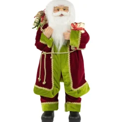 Santa Figures*Northlight 24" Red And Green Standing Santa With Presents Christmas Figure
