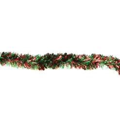 Unlit Garland*Northlight 12' Red And Green Wide Cut Christmas Tinsel Garland - Unlit