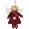 Northlight Angels & Cherubs>4.25" Red And White Angel With Wings Hanging Christmas Ornament