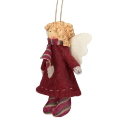 Northlight Angels & Cherubs>4.25" Red And White Angel With Wings Hanging Christmas Ornament