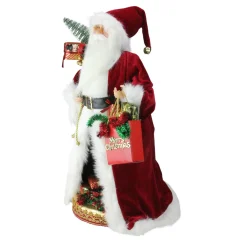 Santa Figures*Northlight 20" Red And White Battery Operated Musical Standing Santa Claus With Led Lighted Christmas Scene Figurine