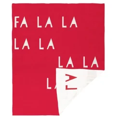 Pillows & Throws*Creative Brands 5' Red And White Christmas Fa La La La La Rectangular Natural Throw Blanket With Tassel