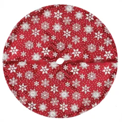 Mini Tree Skirts*Northlight 20" Red And White Glitter Snowflake Mini Christmas Tree Skirt