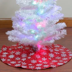 Mini Tree Skirts*Northlight 20" Red And White Glitter Snowflake Mini Christmas Tree Skirt