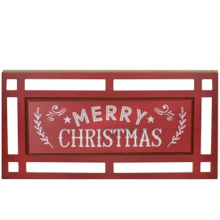 Signs & Plaques*Northlight 24" Red And White Merry Christmas Rectangular Carved Wooden Wall Sign
