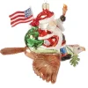 Raz Occupations>6.5" Red And White Patriotic American Army Santa Claus Glass Christmas Ornament