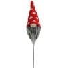 Sprays, Branches & Picks*Northlight 12.5" Red And White Polka Dots Santa Gnome Head Christmas Pick