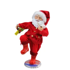 Santa Figures*Northlight 12" Red And White Santa Claus Standing On Pepsi-Cola Bottle Cap Christmas Figurine