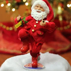 Santa Figures*Northlight 12" Red And White Santa Claus Standing On Pepsi-Cola Bottle Cap Christmas Figurine
