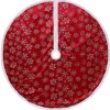 48 Inch And Smaller*Northlight 48" Red And White Snowflake Christmas Tree Skirt With A White Border