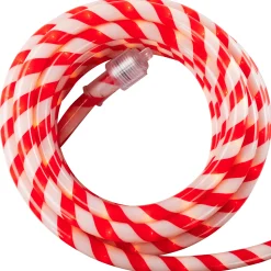 Northlight 18' Red And White Striped Candy Cane Outdoor Christmas Rope Lights
