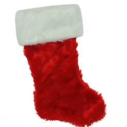 Stockings*Northlight 20" Red And White Traditional Cuff Extra Plush Christmas Stocking