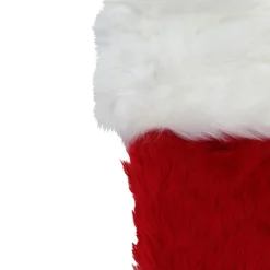 Stockings*Northlight 20" Red And White Traditional Cuff Extra Plush Christmas Stocking