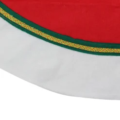 48 Inch And Smaller*Northlight 36" Red And White With Border Accents Christmas Tree Skirt
