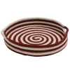 Serving Pieces*Colonial Mills 18" Red And White Woven Candy Cane Round Christmas Tray