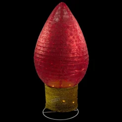 Commercial*Northlight 42" Red And Yellow Pre-Lit Led Twinkling Glitter Light Bulb Christmas Outdoor Decor