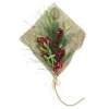 Unlit Swags*GCI 32" Red Berries With Green Accents Holiday Bouquet Wrapped In Burlap Christmas Decor
