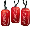 Kurt Adler 10 Red Blow Mold Classic Coca-Cola Can Party Christmas Lights - 9 Ft Green Wire