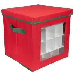 Northlight Ornament Storage>12" Red Christmas Ornament Storage Bag With Removable Dividers
