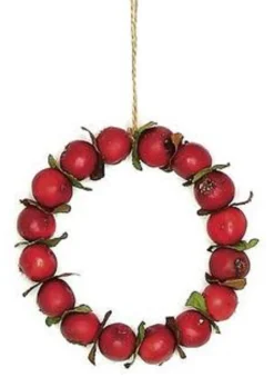 Select Artificials Trees & Wreaths>4.5" Red Crab Apple Autumn Harvest Christmas Wreath Ornament