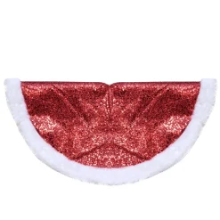 Mini Tree Skirts*Northlight 20" Red Glittered Mini Christmas Tree Skirt With A Faux Fur Trim