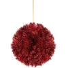 Northlight Balls>6" Red Glittered Pine Christmas Ball Ornament