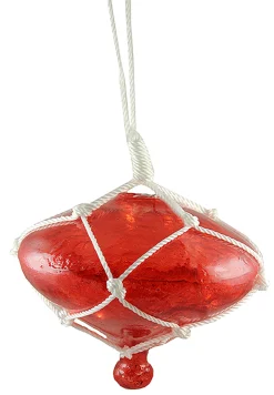 Barcana 11" Red Lighted Roped Onion Drop Outdoor Patio Christmas Decor - White Wire