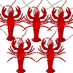 Kurt Adler 10 Red Lobster Novelty Christmas Light Set - 12 Ft Clear Wire