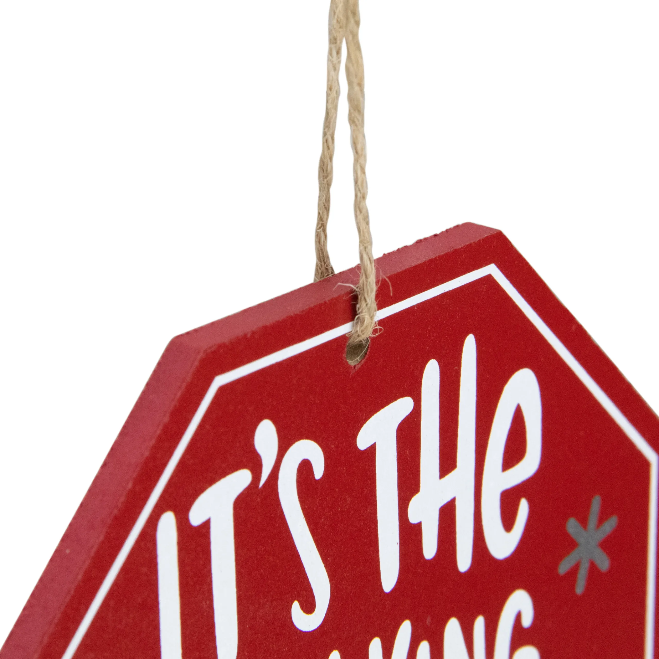 Northlight Humor>5" Red Octagonal "It's The Freaking Season" Wooden Sign Christmas Ornament